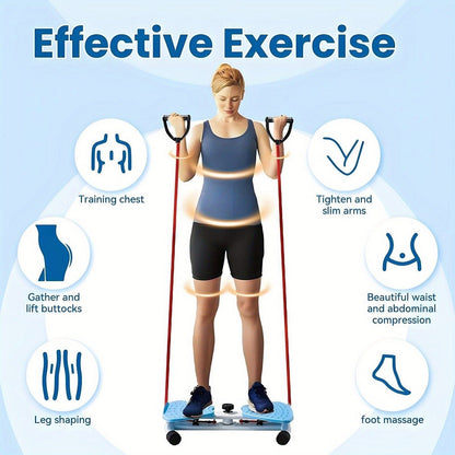 Fitness Equipment Waist Twist Platform with Figure-Eight Resistance Tubes Display and Three Colors