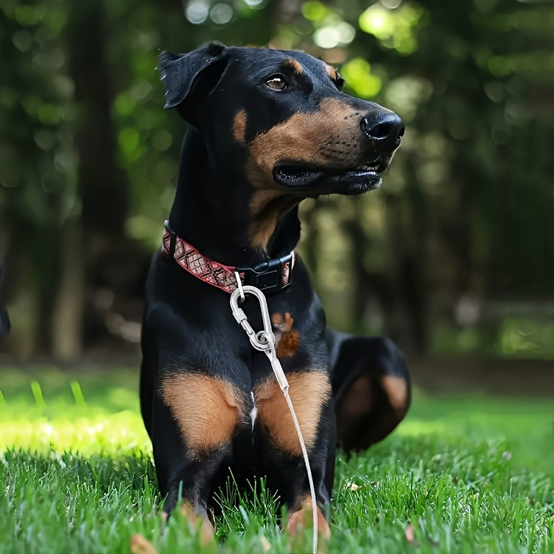 Stainless Steel Dog Leash Reflective Rust-Resistant Heavy Duty Cable Tie-Out for Medium Large Dogs Outdoor Yard Camping 3XL 4XL