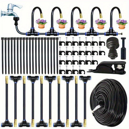 Drip Irrigation Kit Automatic Watering System Garden Sprinkler Misting Atomization Hose 5m, 20m