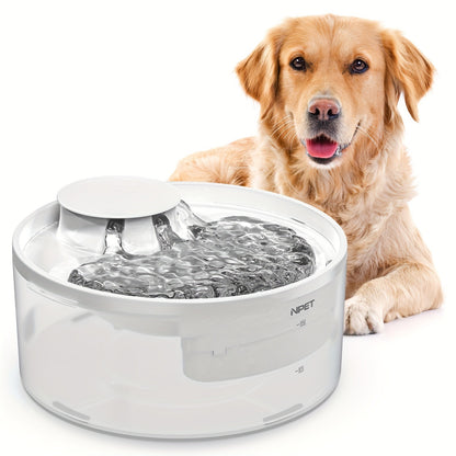 Dog Water Fountain 2 Gallon NPET DF30 – Automatic Pet Water Dispenser Triple Filtration with Splatter Guard & Cleaning Kit for Large Dogs