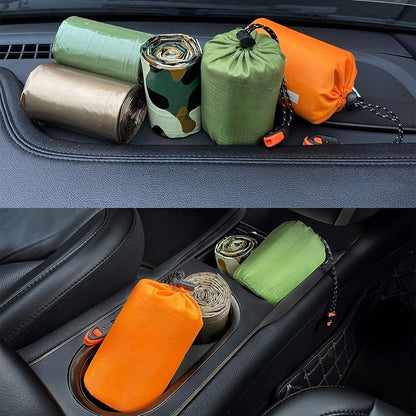 Emergency Sleeping Bag 4-Pack with Survival Whistles – Mylar Thermal Blanket Shelter Bag, Lightweight Waterproof Bivy Sack for Camping