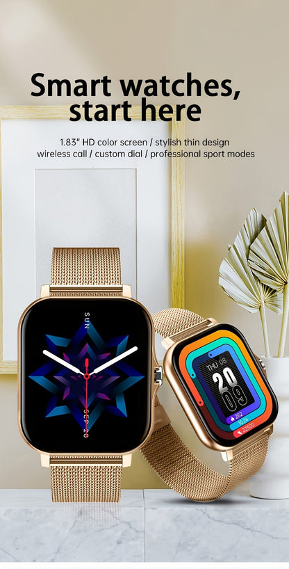Smartwatch Bluetooth Calling with 1.83" Full Touch Screen, Multiple Sport Modes, Music Control & Sedentary Reminder – Fitness Tracker