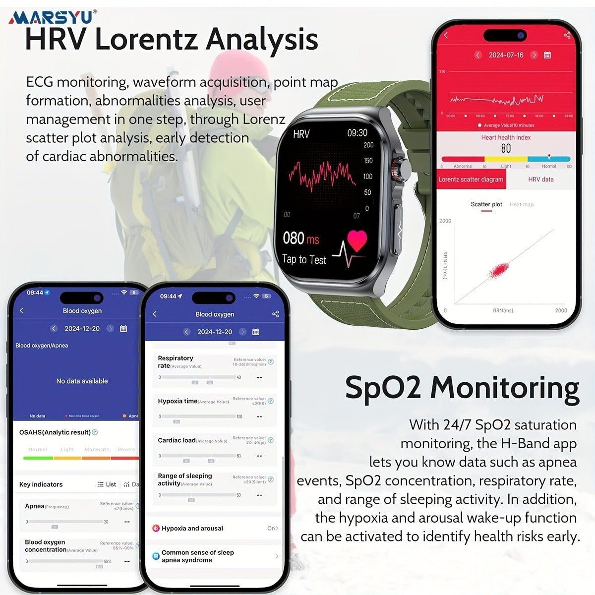 Smart Watch 2.04-Inch AMOLED Display with Bluetooth 5.3 Calling, 530mAh Battery and Six Strap Options