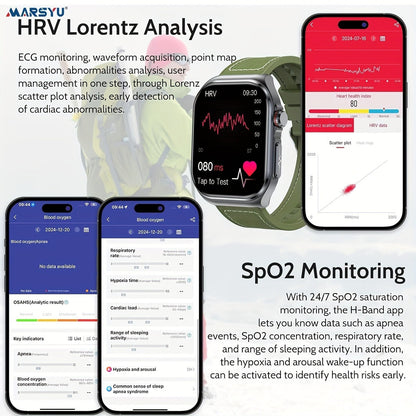 Smart Watch 2.04-Inch AMOLED Display with Bluetooth 5.3 Calling, 530mAh Battery and Six Strap Options