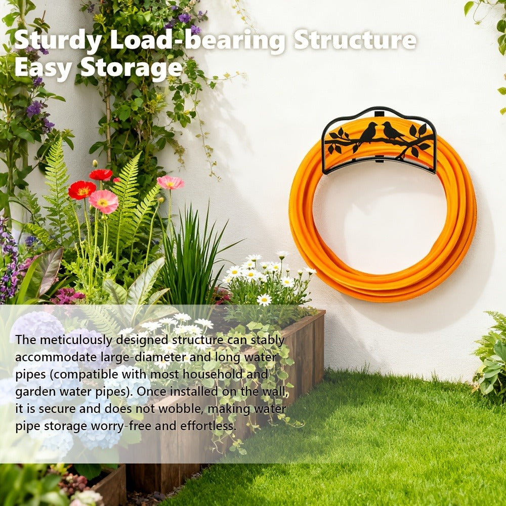 Wall-Mounted Water Pipe Bracket Decorative Bird Butterfly Garden Hose Holder 11x6in