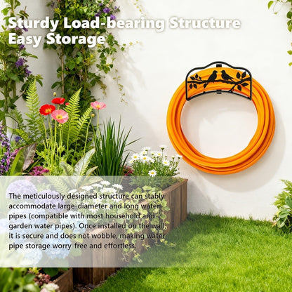 Wall-Mounted Water Pipe Bracket Decorative Bird Butterfly Garden Hose Holder 11x6in