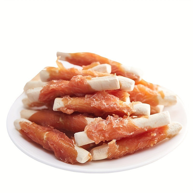Calcium Stick Dog Treats – Chicken Wrapped Milk Calcium Sticks, High Protein Easily Digestible Training Rewards for Small Medium Large Dogs