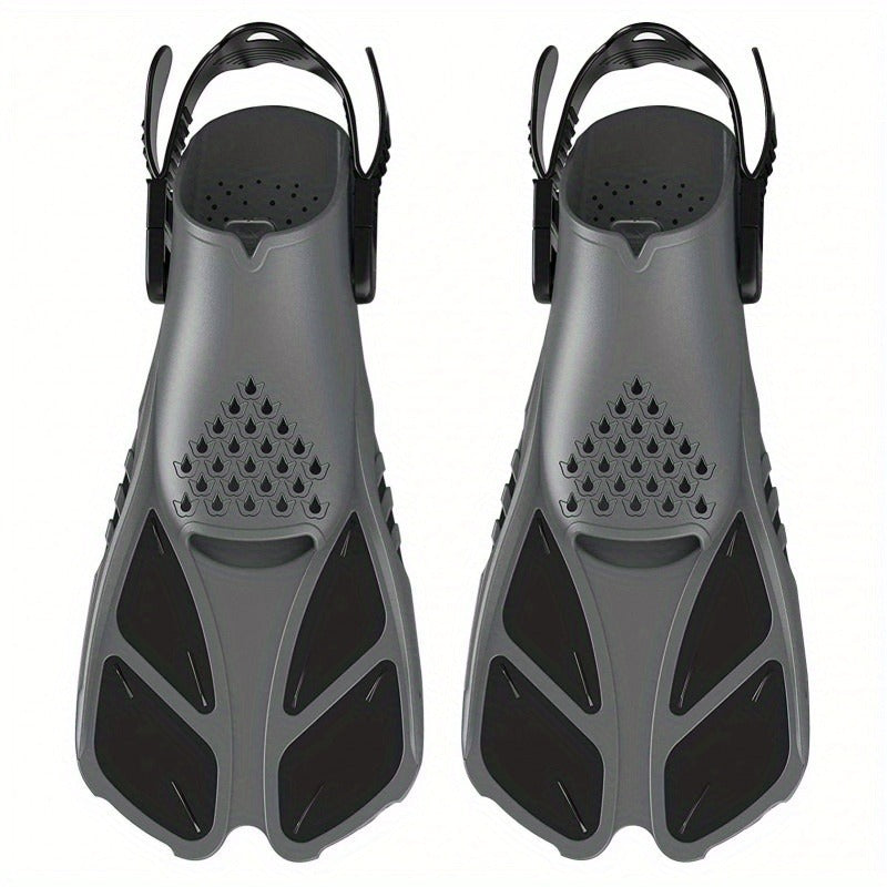 Adjustable Snorkel Diving Fins with Anti-Slip Lace-Up Design – Lightweight PP/TPR Open Heel Fins for Snorkeling Freediving Scuba Diving