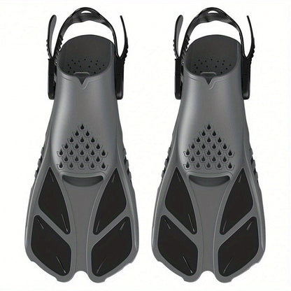 Adjustable Snorkel Diving Fins with Anti-Slip Lace-Up Design – Lightweight PP/TPR Open Heel Fins for Snorkeling Freediving Scuba Diving