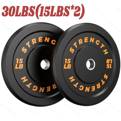 Black Olympic-Style Weight Plates with Colored Weight Markings in 10, 15, 25, 35 or 45 lb Options