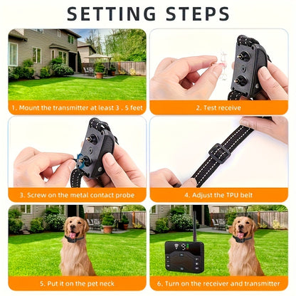 Wireless Dog Fence System with Remote Training Collar – 2.4GHz 800ft Range, 9-Level Adjustable, Containment System