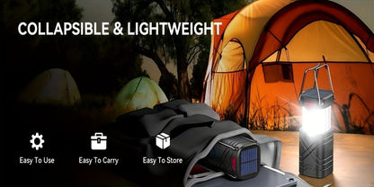 Collapsible Camping Lantern in Four- or Eight-Piece Packs with Solar Panel, USB Charging and Three Power Methods