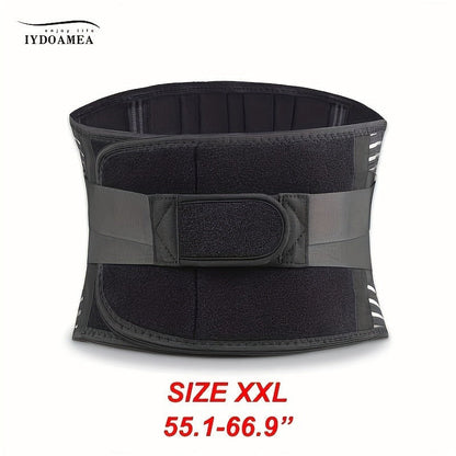Lumbar Support Belt with 6 Stays & 16-Hole Mesh – Breathable Back Brace for Men Women, Anti-Skid Waist Support for Work