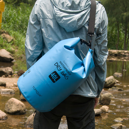 Waterproof Dry Bag Backpack 40L Roll Top Lock Closure PVC Floating Storage Bag for Kayaking Boating Swimming Hiking Camping Fishing Black