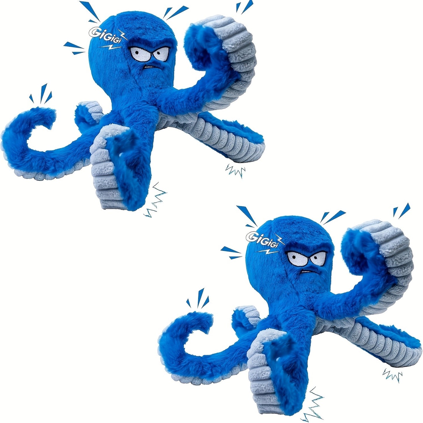 Tough Dog Chew Toy Octopus – Squeaky Stuffed Interactive Dog Toys for Large Dogs, Crinkle Tug of War Plush Dog Toy to Keep Dogs Busy