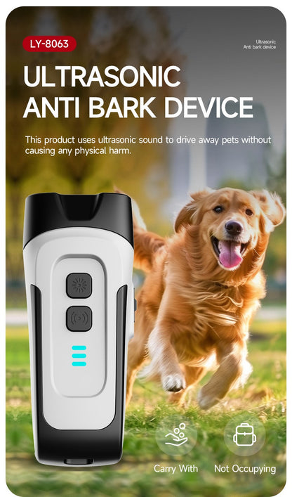 Ultrasonic Dog Bark Control Device with LED Flashlight – Adjustable Anti-Barking Trainer, Portable Indoor Outdoor Dog Behavior Corrector