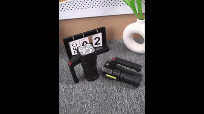 Flashlight 6-Pack Rechargeable Hand Torch Set with Main Beam, COB Side Light and Power Display