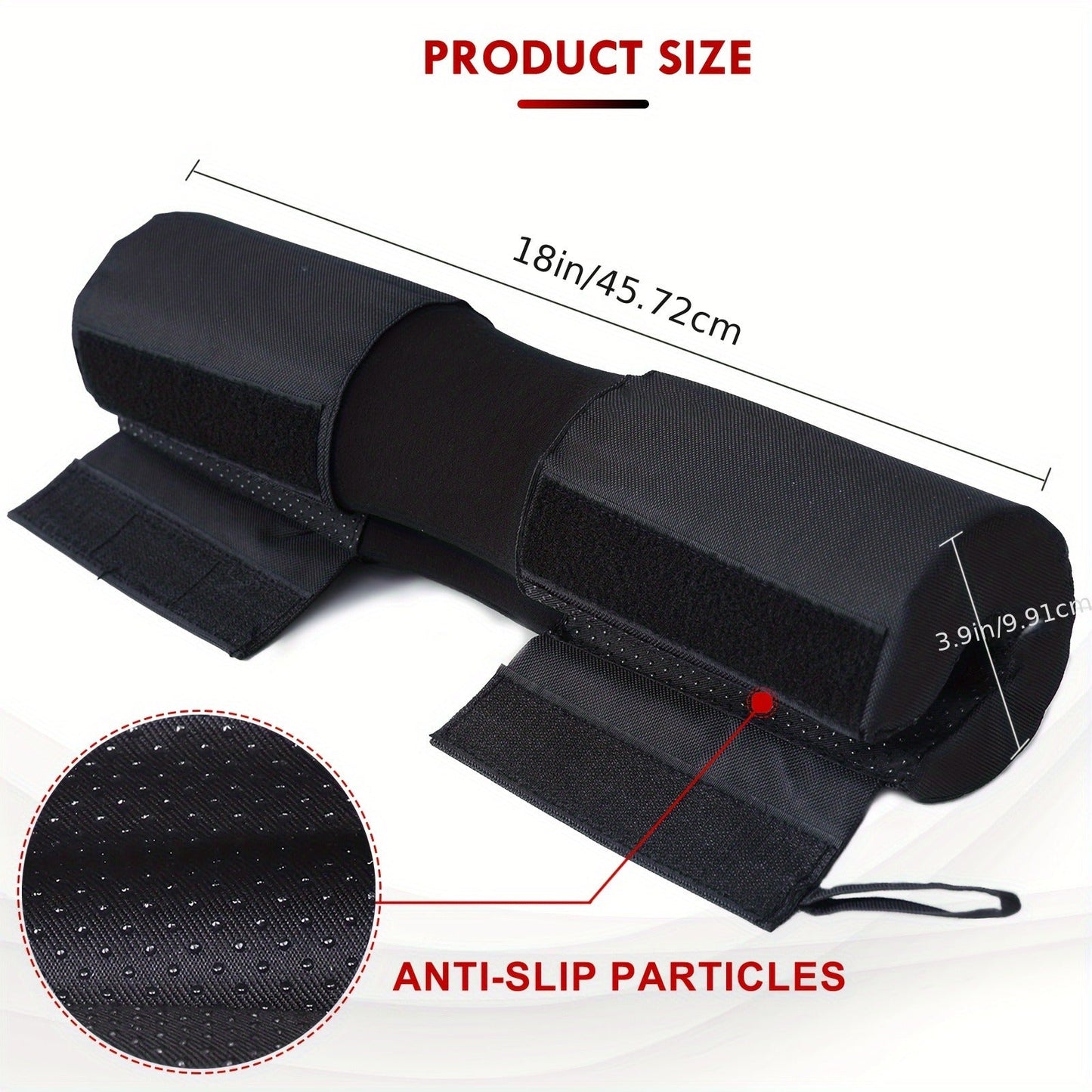 Barbell Squat Pad Set with Wrist Straps & Ankle Straps – Thick Anti-Slip Foam Bar Pad for Hip Thrusts, Squats & Lunges