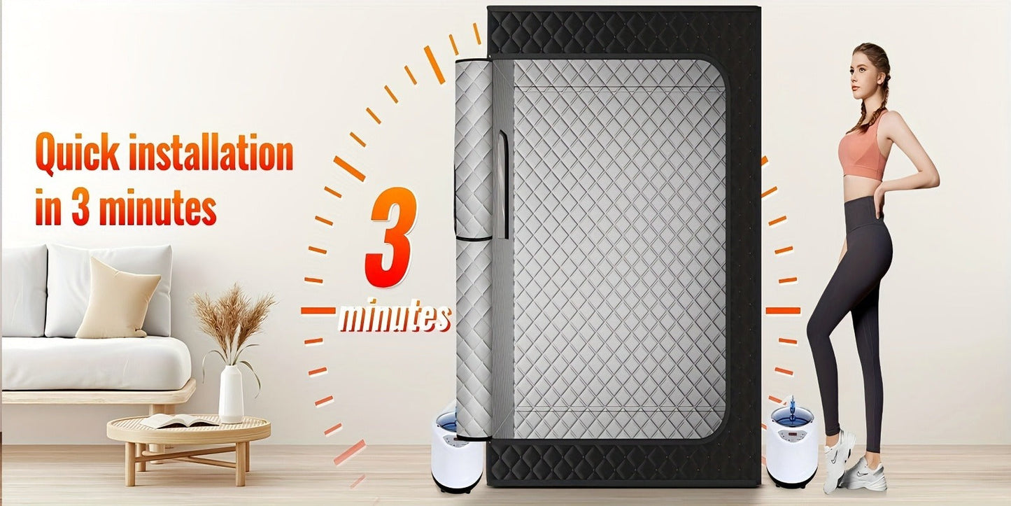 Double Person Sauna Tent 71x49x36in Extra Large 2-Person Steam Sauna Box for Home with 2 Steamers