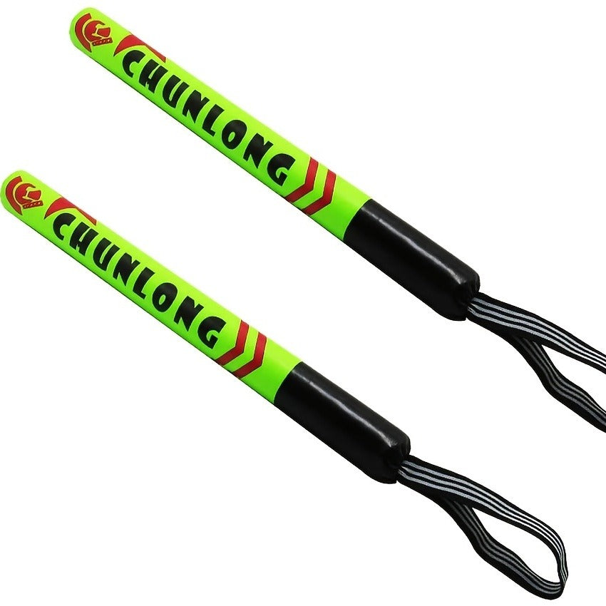 Pair of 46 cm Handheld Boxing Target Sticks in Green, Blue, Yellow or Purple with Wrist Lanyards