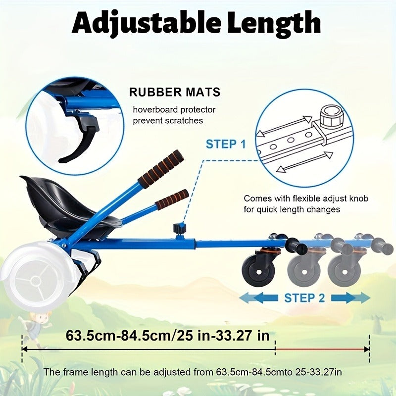 Hoverboard Go Kart Seat Attachment Kit for Kids 6.5"-10" Self Balancing Scooter Conversion Accessories with Off-Road Tires