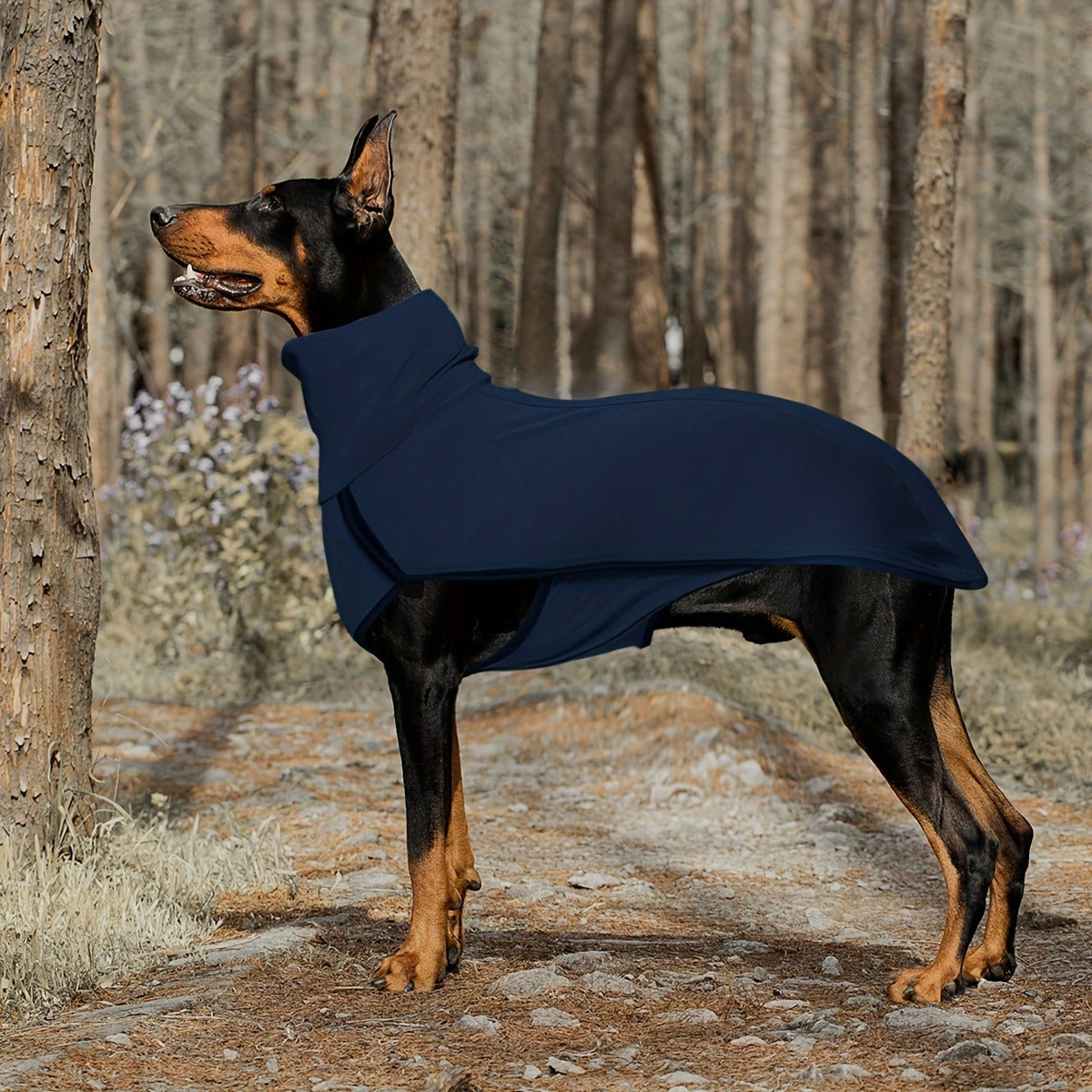 High-Neck Pullover Dog Coat in Burgundy, Navy or Fern Green with Selected XL Through 4XL Sizes