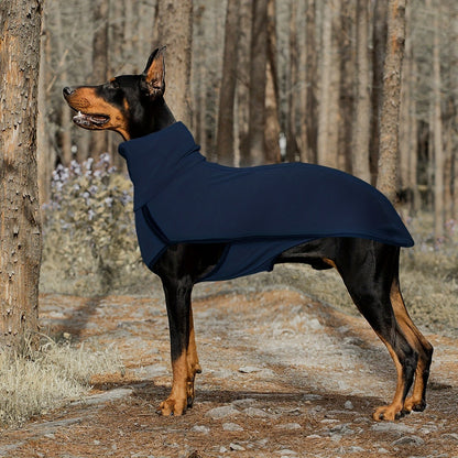 High-Neck Pullover Dog Coat in Burgundy, Navy or Fern Green with Selected XL Through 4XL Sizes