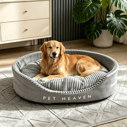 Furry Round Pet Bed for Dogs & Cats – Soft Warm Washable Dog Bed with Anti-Slip Base, Foldable Breathable Plush Cat Bed Mattress