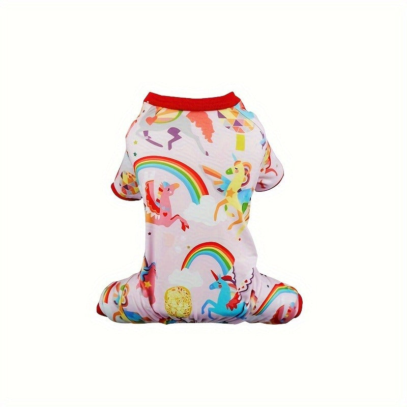 Puppy Clothes Set 4pcs Dog Cat Pajamas Onesie for Small Breeds Boys Girls, Spring Summer Shirts for Chihuahua Yorkshire Terrier Cats