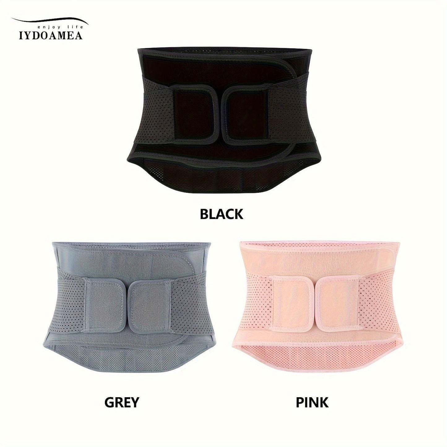 Breathable Back Brace Air Mesh with 4 Steel Plates & 2 Spring Stays – Anti-Skid Adjustable Lumbar Support Belt for Work, Men Women
