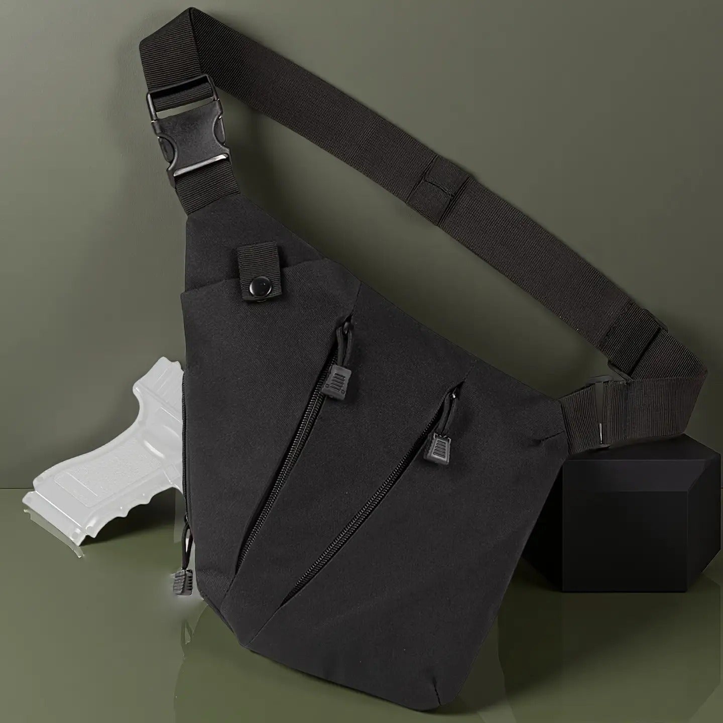 Anti-Theft Sling Bag Men Crossbody Chest Pack Oxford – Lightweight Shoulder Bag with Adjustable Strap, Multiple Compartments & Zipper