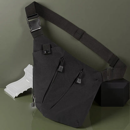 Anti-Theft Sling Bag Men Crossbody Chest Pack Oxford – Lightweight Shoulder Bag with Adjustable Strap, Multiple Compartments & Zipper