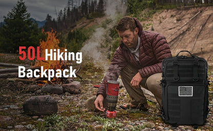 Tactical Military Backpack 50L – Large Capacity Molle Rucksack for Camping, Hiking, Hunting, Fishing & Travel
