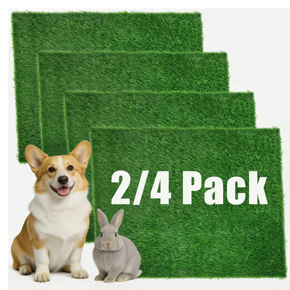 Dog Potty Training Grass Mat – 2 Pack Washable Artificial Turf Pad with Odor Control & Drainage, Reusable Indoor Outdoor Pet Pee Mat