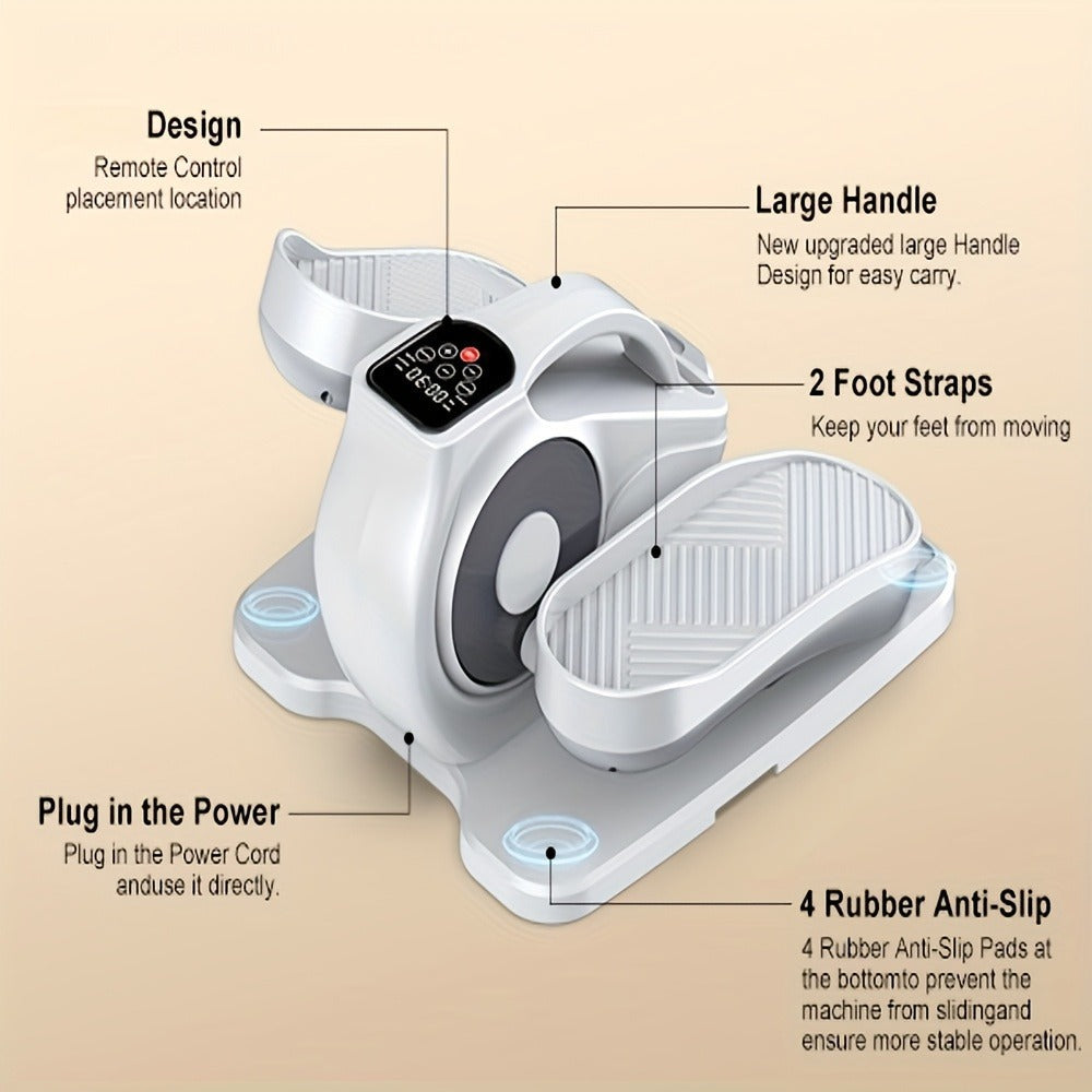 Under Desk Elliptical Machine – 12-Speed Electric Seated Leg Exerciser, Quiet & Portable Foot Pedal Trainer with Remote