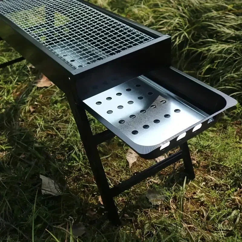 Portable Charcoal BBQ Grill Foldable – Lightweight Compact Outdoor Smoker Grill for Camping, Picnics, Hiking & Backyard Barbecue