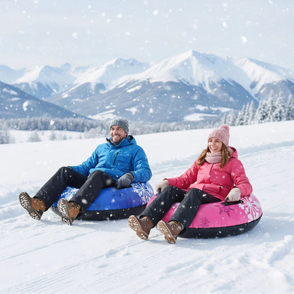 Inflatable Snow Tubes Set of 3 – Heavy-Duty PVC Sled Tubes 36 & 40 Inch with Anti-Slip Handles, Portable Winter Snow Sleds for Kids