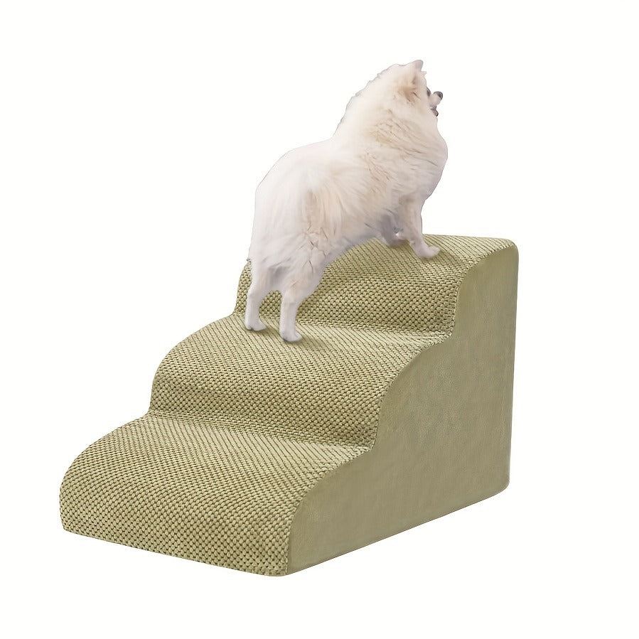 Dog Stairs for High Beds & Sofa – Extra Wide Foam Pet Steps with Non-Slip Bottom, Soft Cushioned Dog Ramp for Couch, Ideal for Small Dogs