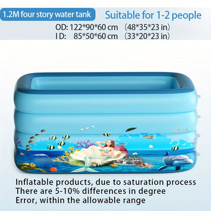 Inflatable Pool XL Extra Large Backyard Swimming Pool 3-Chamber Thick PVC Family Pool for Adults Kids Summer Outdoor Fun Multiple Sizes