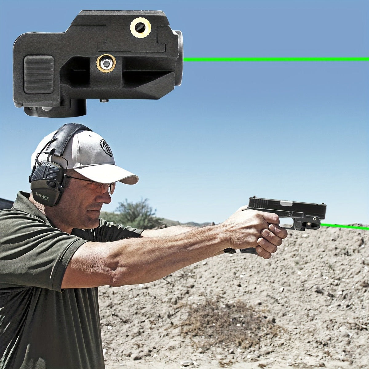 Compact Green Laser Sight Magnetic USB Charging Ambidextrous Low Profile 20mm Picatinny Rail for Handgun Pistol Airgun 150-300m Range PA66