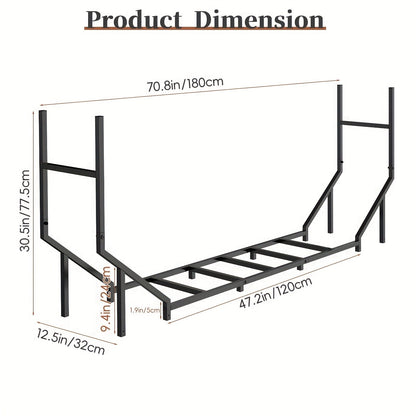 Firewood Rack Heavy Duty Adjustable – Outdoor & Indoor Log Holder with Cover, A-Frame Steel Wood Storage Stand for Fireplace, Patio, Cabin