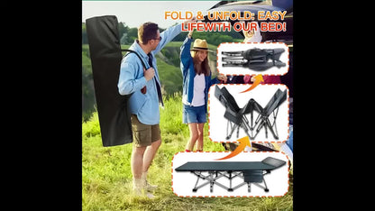 Heavy Duty Folding Bed 500 600 700 LBS Capacity Extra Large Portable Camping Cot Guest Bed with Optional Mattress Sturdy Steel Frame Flip-Up