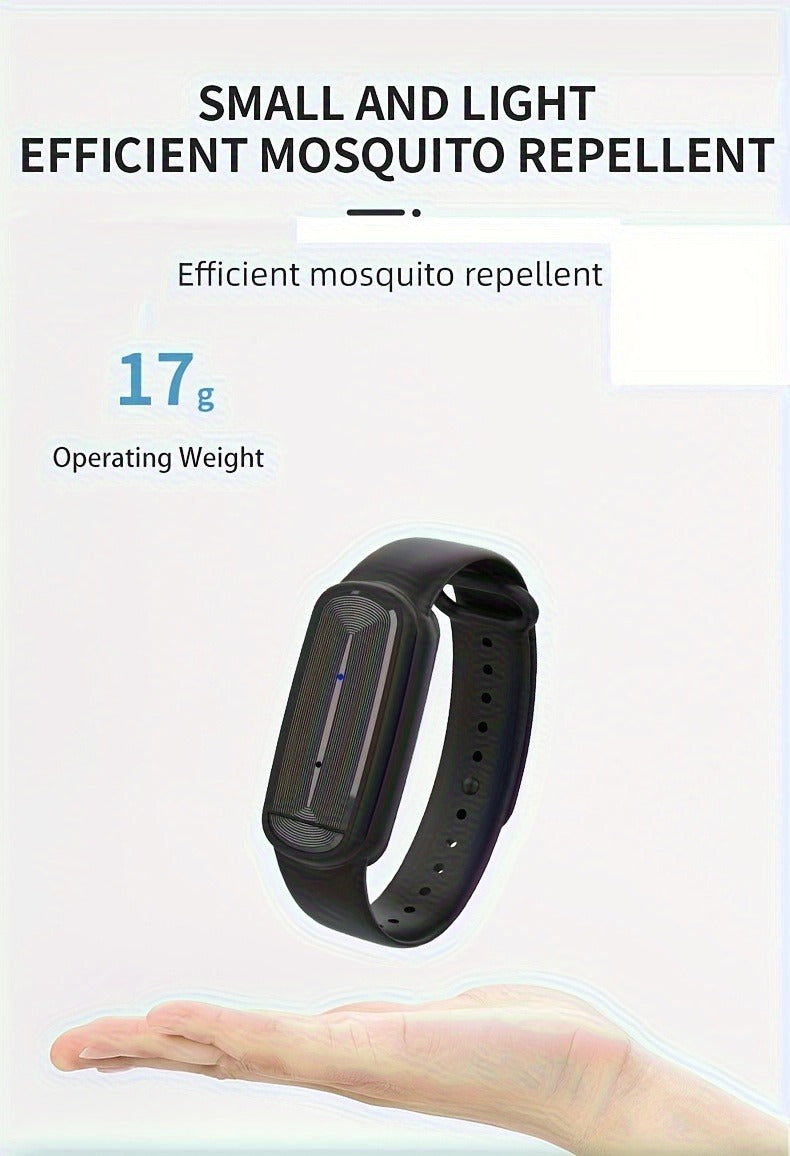 Mosquito Bracelet, Ultrasonic Soundwave Technology, USB Rechargeable, Wristband for Camping Outdoor Hiking Travel