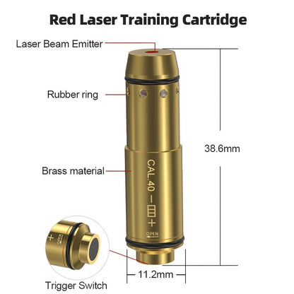 Dry Fire Laser Training Cartridge Multi-Caliber – 9mm 45ACP 223Rem 380ACP 357Sig 308Win 12GA 40Cal 6.5mm 7.62x39 | H59 Brass | Class IIIA