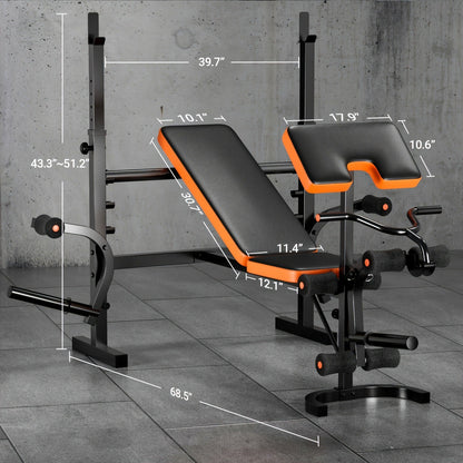 14-in-1 Adjustable Weight Bench Foldable – 770lb Capacity, Multi-Function Full Body Strength Training, Space-Saving Design