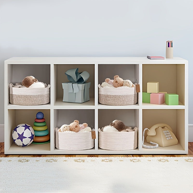 Cotton Rope Storage Baskets with Handles in 2- or 4-Pack Oval Color Options for Shelves and Rooms
