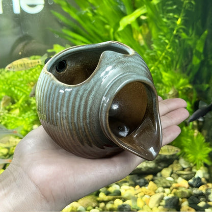 Ceramic Tabletop Fountain Mini Water Feature Ornament Retro Garden Style for Aquarium Fish Tank Indoor Outdoor Decor