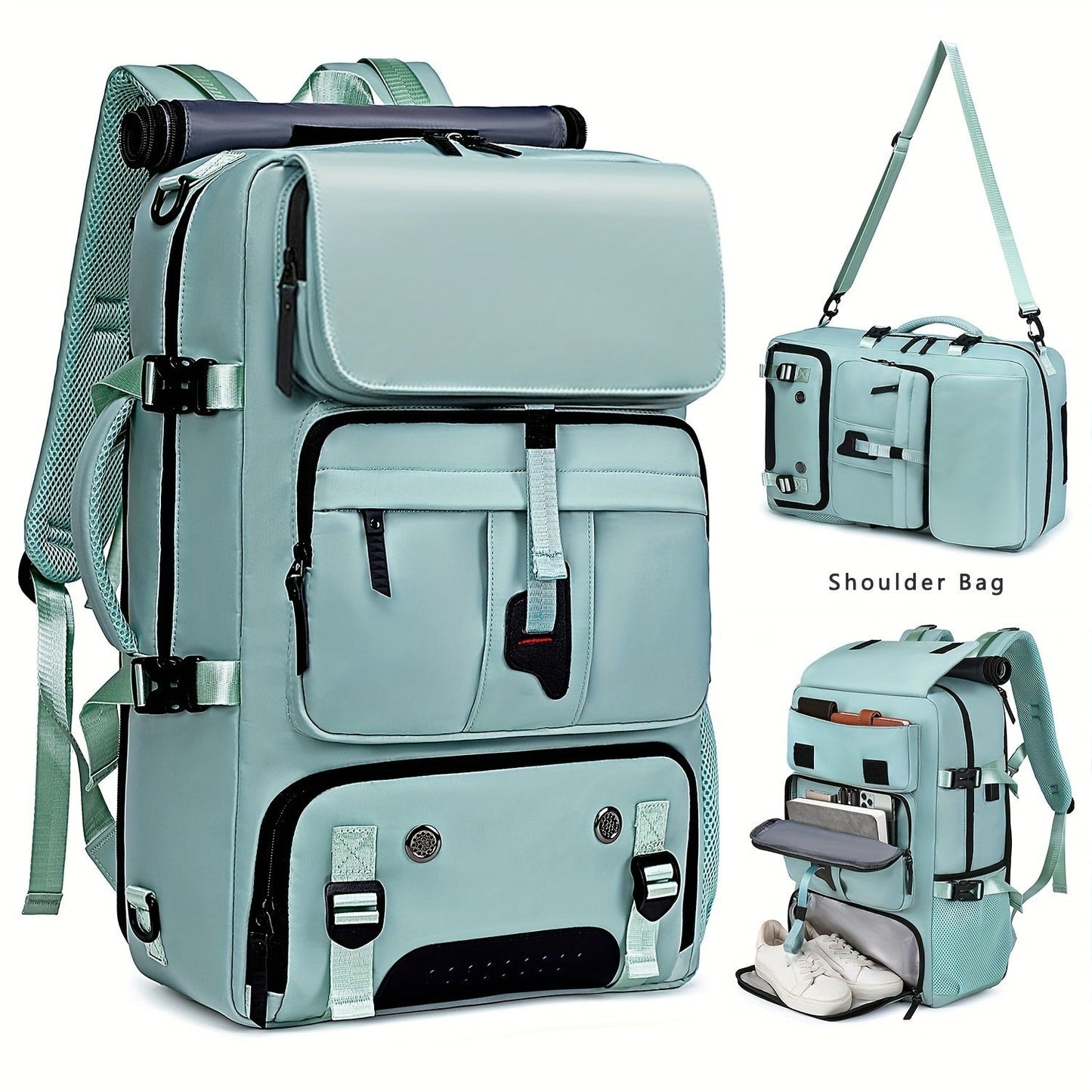 Laptop Backpack with Shoe Compartment, USB Port and Large Travel Storage in Eight Colors for Daily Use