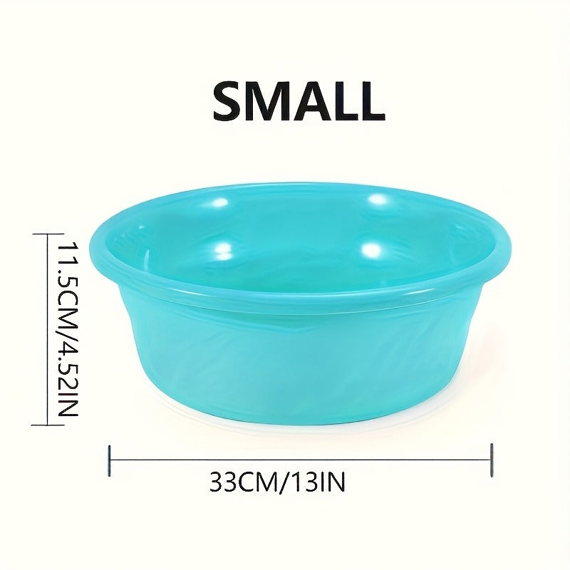 Plastic Wash Basin 12 Quart Stackable Round Tub – Portable Household Washing Bowl for Kitchen, Camping, Face Washing