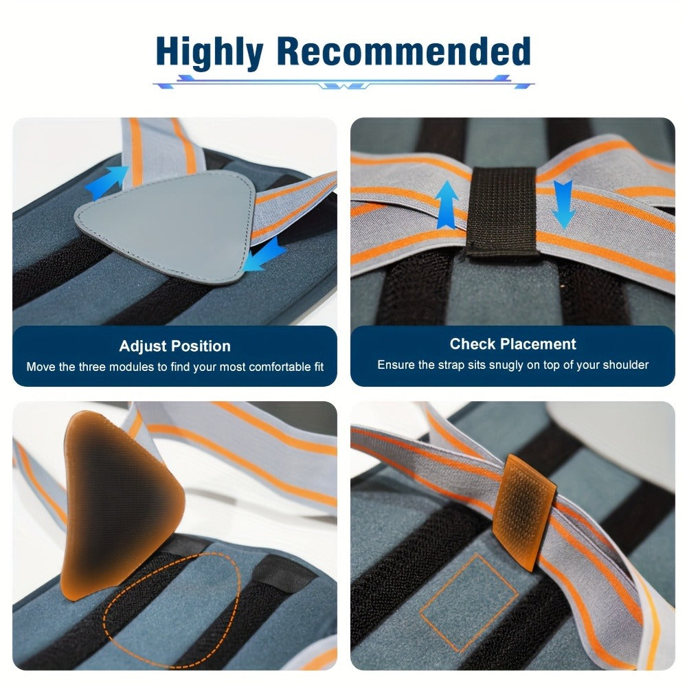 Adjustable Full-Back Posture Brace with Cross Straps, Support Panel and L or XL Fit Options